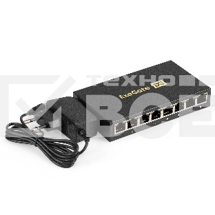 Коммутатор неуправляемый ExeGate EDGS-1008D (8-портовый гигабитный UTP 10/100/1000 Base-T, металлический корпус, с функцией энергосбережения (Green Ethernet Technology), настольный/настенный))