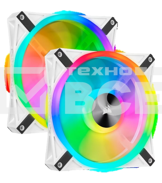 Комплект вентиляторов Corsair iCUE QL140 RGb CO-9050106-WW 140мм PWM белый Fan — Dual Fan Kit with Lighting Node CORE