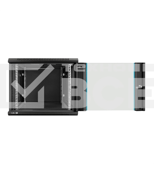 Шкаф телекоммуникационный 19' настенный 9U ExeGate EC-WM-9U.600.G.BLACK (19', 9U, 600x600x500мм (ШхГхВ), передняя дверь закаленное стекло, съемные боковые панели, пыле- и влагозащита IP23, черный RAL 9004)