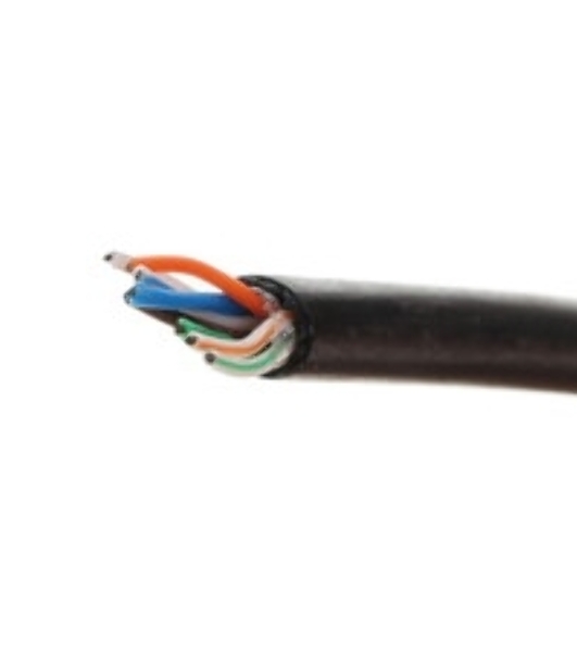 Кабель витая пара Rexant U/UTP cat.5e 4х2х24AWG solid CU PE Outdoor трос черный (м)