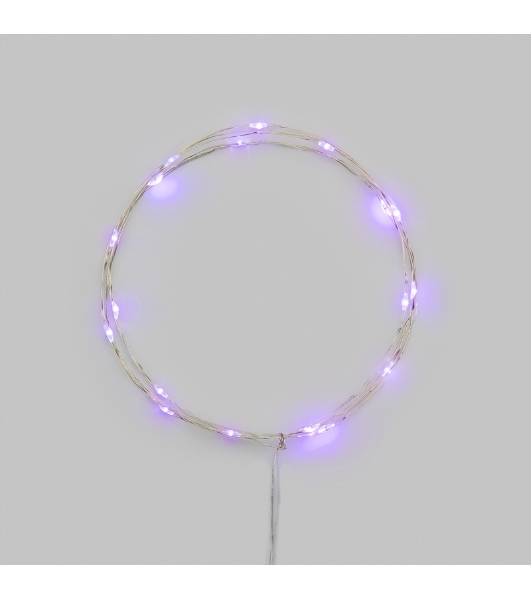 Гирлянда светодиодная Роса 2м 20 LED ФИОЛЕТОВЫЙ IP20 2хАА (в комплект не входят) NEON-NIGHT