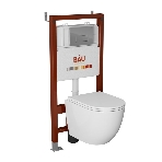 Комплект BAU 6 в 1: инсталляция BAU PRO, унитаз подвесной торнадо Bau Dream Hurricane-2, сиденье дюропласт микролифт, клавиша BAU Hotel, хром, фото10