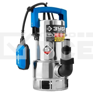 Насос ЗУБР НПГ-Т3-750-С профессионал т3 погружной дренажный для грязной воды d частиц до 35мм 750В