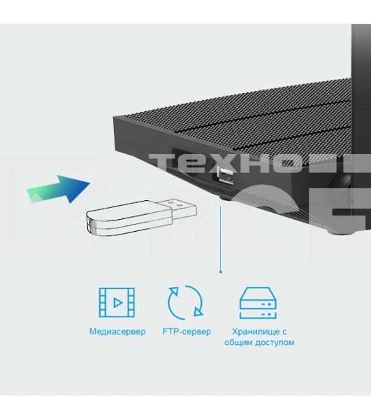 Роутер беспроводной TP-Link Archer C6U AC1200 10/100/1000BASE-TX/4G ready черный