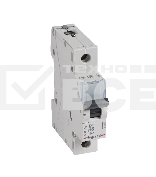 Aвтоматический выключатель Legrand TX3 B6A 1П 6000/10kA