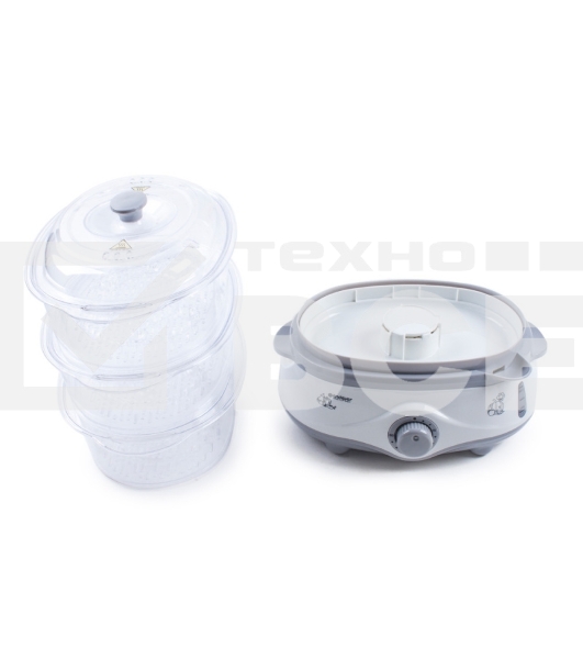 Пароварка электрическая Endever Vita-170, белый/серый, мощность 1000 Вт, объем 11 л