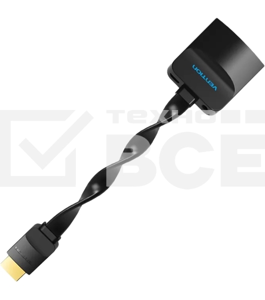 Мультимедиа конвертер Vention HDMI > VGA + аудио, гибкий, плоский
