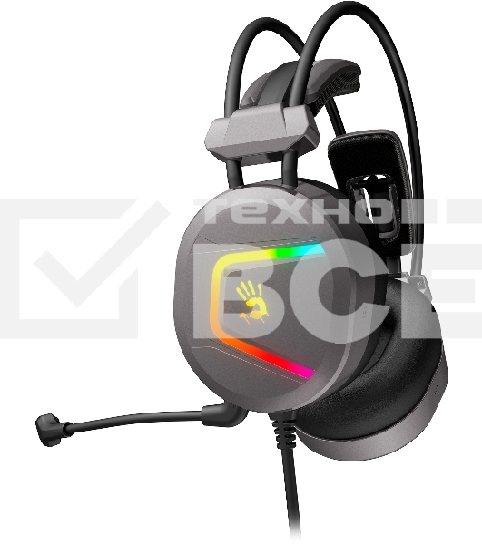 Наушники с микрофоном A4Tech Bloody MC750 серый 2.3м мониторные USB оголовье (MC750 GREY)