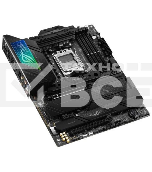 Материнская плата ASUS ROG STRIX X670E-F GAMING WIFI, AM5, AMD X670, 4xDDR5, 4xSATA, 4xM.2, 1xPCIe 5.0 x16, 1xPCIe 4.0 x4, 1xHDMI, 1xDP, 1x 2.5Gb LAN, 2xUSB-C 3.2 Gen 2, 2xUSB-C 3.2 Gen 2x2, 2xUSB-A 2.0, 7xUSB-A 3.2 Gen 2, 5x3.5 мм, 7.1, ATX