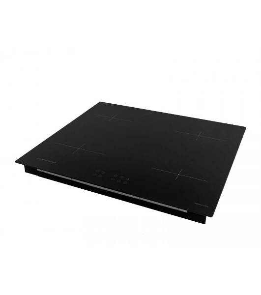 Индукционная варочная панель стеклокерамическая, Ширина: 60 см;Стекло: ILVA; 4 конфорки индукционного нагрева: 2 х диаметром?,160 мм; 1400 Вт; 2 х диаметром?,180 мм; 1800 Вт; Сенсорное управление(touch); 9 уровней мощности; Таймер(отсчет времени/выбор конфорки); Звуковой сигнал; Безопасное автоотключение; Блокировка от детей/Блокировка панели управления; Индикатор остаточного тепла; Цвет: черный/ без рамки; Размер(ШхГхВ): 590x520x60 мм