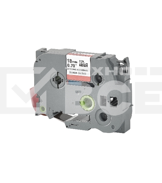 Кассета с лентой S'OK by Sakura Printing TZES441 для Brother, черный на красном, 18мм/8м, наклейка