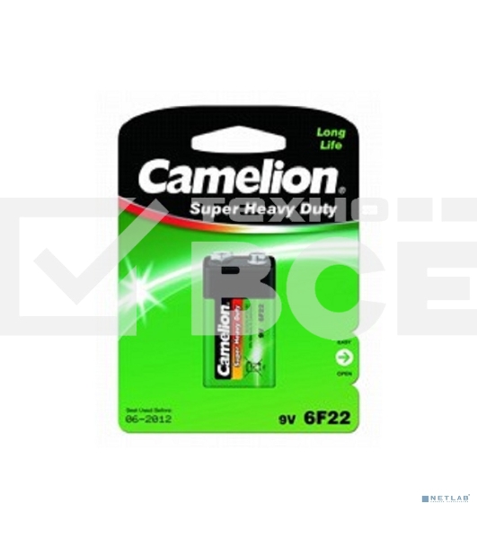 Батарейка Camelion 6F22 BL-1 (6F22-BP1G, 9В)
