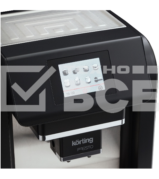 Кофемашина автоматическая Korting KACM 2009 PRESTO чёрный, зерновой/молотый, 2 л, 1400 Вт, 19 бар