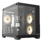 Компьютерный корпус HSPD F330, Panoramic Mini-tower, черный, TG, 0.5 SPCC, 3x120мм ARGB mATX, mITX 160/400/200мм 1x2.5', 2x3.5', 4xPCI 1xUSB-C 3.0, 2xUSB-A1.0 428x280x375мм, фото20