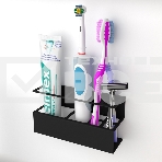 Держатель Rexant для хранения зубных щеток и аксессуаров для ванны, черный, фото 1