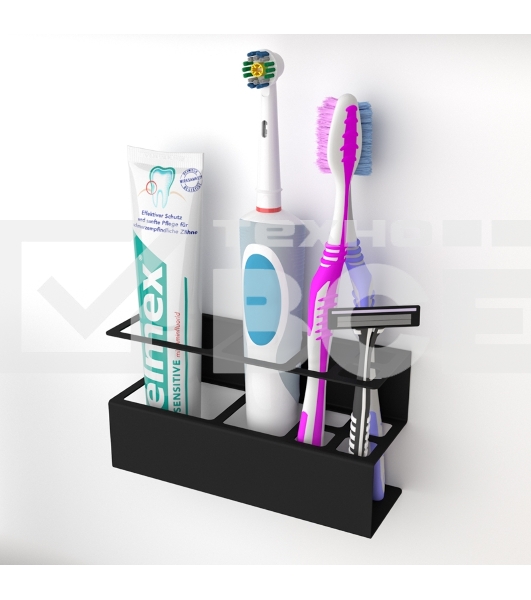 Держатель Rexant для хранения зубных щеток и аксессуаров для ванны, черный