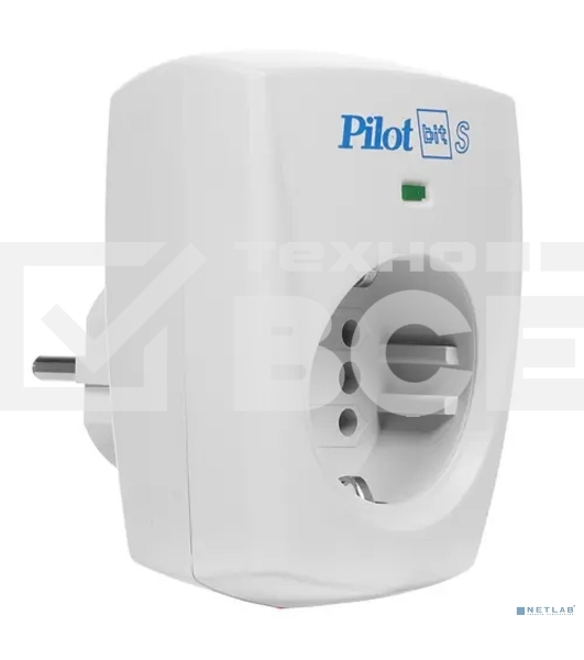 Сетевой фильтр ZIS PILOT BIT S, 1 розетка, 16А/3,5кВт, св.серый