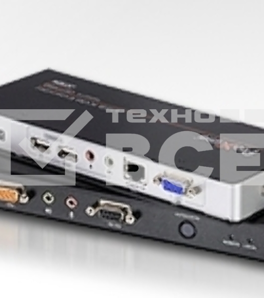 Переключатель ATEN CE770-(AT-G) Удлинитель, SVGA+KBD&MOUSE USB+AUDIO+RS232, 300 метр., 1xUTP Cat5e, SPHD15+HD-DB15+2xUSB A-тип+ 2xMINI JACK+DB9, Female, с KVM-шнуром USB 1.8м., Б.П. 220> 5.3V
