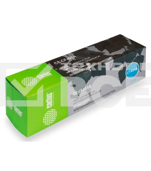 Картридж лазерный Cactus CS-CF401A голубой (1400 стр.) для HP CLJ M252/252N/252DN/252DW/M277n/M277DW