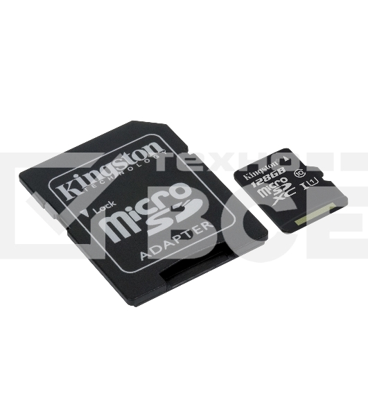 Флеш карта microSDHC 128GB microSDXC Kingston <SDCS2/128GB> Class10 UHS-I Canvas Select up to 100MB/s с адапт.