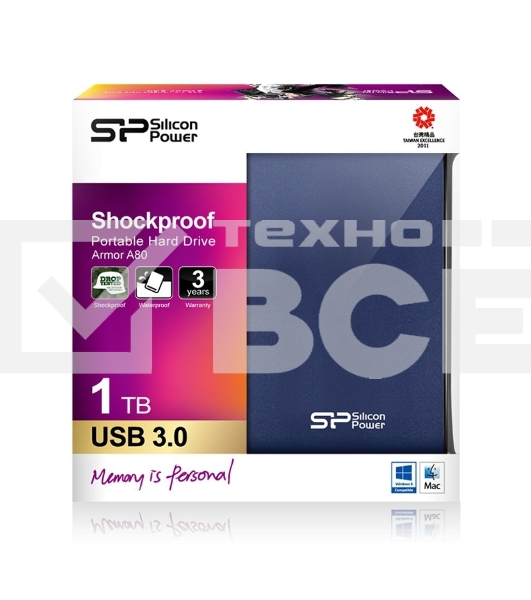 Внешний жесткий диск Silicon Power USB 3.0 1Tb A80 SP010TBPHDA80S3B Armor (5400 об/мин) 2.5