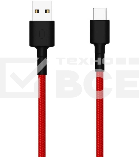 Кабель USB Xiaomi Mi Braided USB Type-C Cable SJX10ZM 100см красный