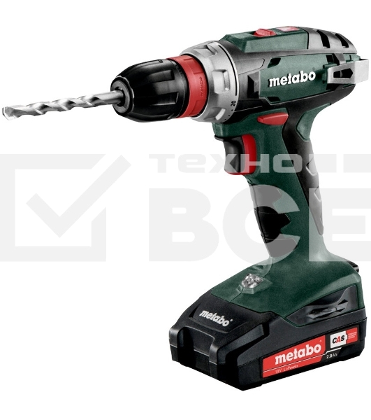 Дрель-шуруповерт Metabo BS 18 Quick 602217500, Аккумуляторный, 18В, 2 АКБ, Кейс