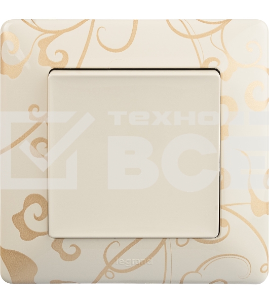 Механизм выключателя 1-кл. СП Valena Life 10А IP20 250В 10АХ с лицевой панелью; безвинтовые зажимы сл. кость Legrand 752501