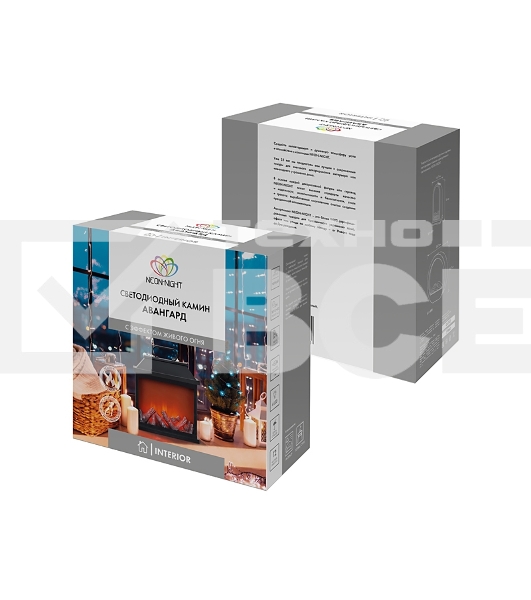 Светодиодный камин Neon-night 'Авангард' с эффектом живого огня 30х13х30 см, батарейки 3хС (не в комплекте) или от USB (в комплекте)