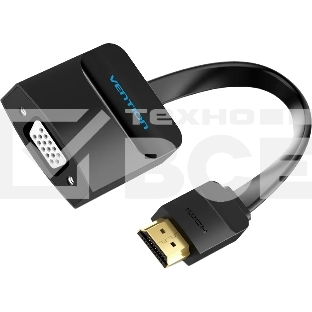 Мультимедиа конвертер Vention HDMI > VGA + аудио, гибкий, плоский