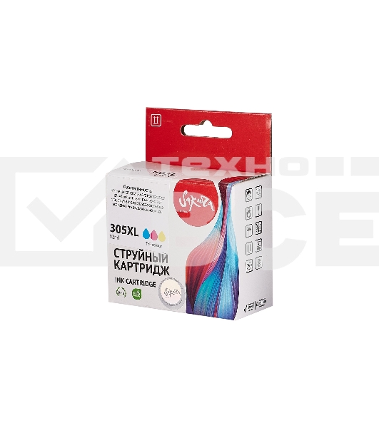 Картридж струйный Sakura 3YM63AE (№305XL Tri-colour) для HP, триколор, 11,6 мл., 200 к.