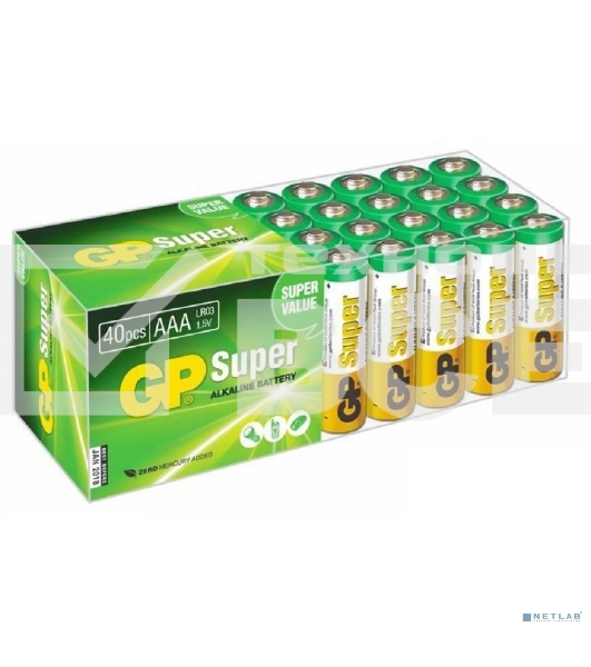 Алкалиновые батарейки GP Super Alkaline G-Tech 24А ААA - 40 шт. в пленке