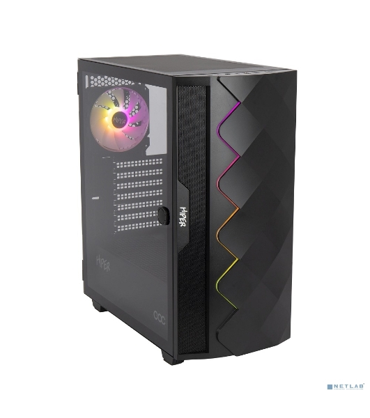 Компьютерный корпус Hiper DCB черный без БП ATX 1x120mm 1x140mm 1xUSB2.0 1xUSB3.0 audio bott PSU