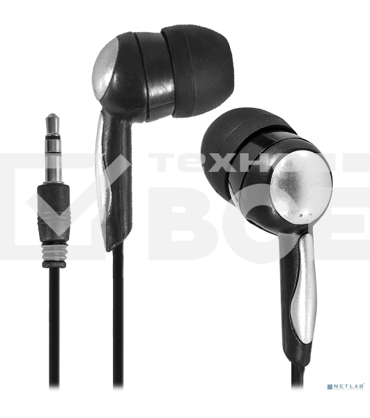 Наушники вкладыши Defender Basic-603 черный 3.5 mm jack 1 1м.