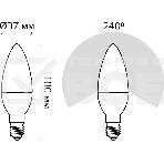 Лампа светодиодная Gauss A60 9.5Вт цок.:E14 свеча 220B 3000K св.свеч.бел.теп. C37 (упак.:10шт) (103101110), фото5