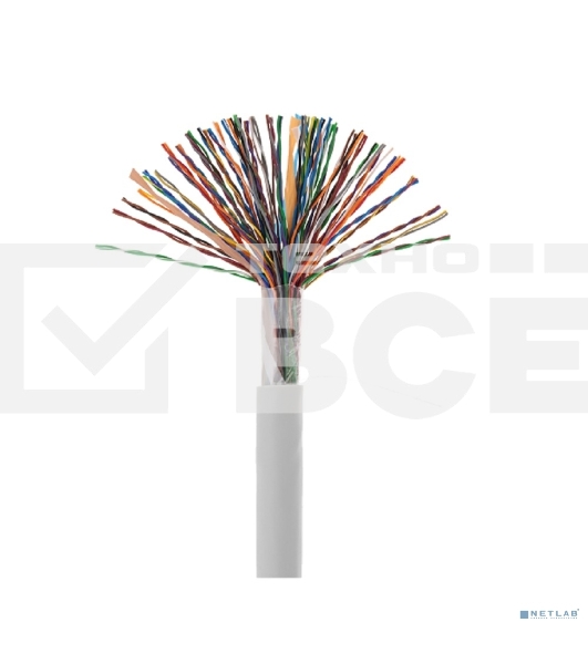 Кабель витая пара Rexant U/UTP, CAT 5е, PVC, 25PR, 24AWG, INDOOR, SOLID, серый, 305м
