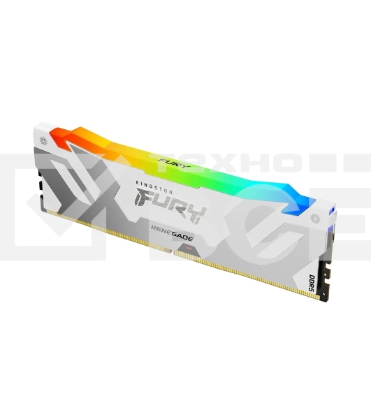 Оперативная память Kingston Fury Renegade, DDR5, 16GB (1x16 GB), 6400 MHz, CL32, DIMM, радиатор, RGB, белый