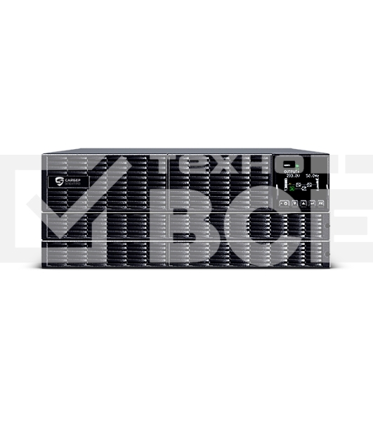 Источник бесперебойного питания UPS Сайбер Электро ЭКСПЕРТ-II-6000Р Онлайн, Стойка/Напольный 6000ВА/6000Вт. USB/RS-232/SNMP Slot/EPO/Relay/ByPass (4 IEC С13);(4) C19; Клеммная колодка (1) (12В/7А·ч. х 16) 4U