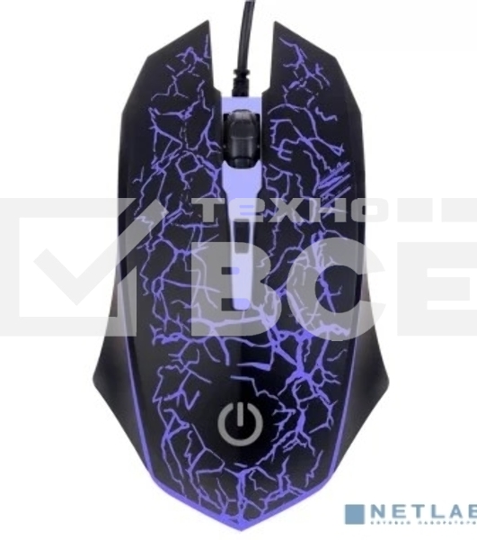 Мышь проводная оптическая Perfeo GRID, 4 кн, USB, черный, GAME DESIGN, 7 цв. подсветка, 800-1600 DPI PF_A4800