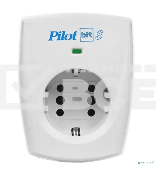 Сетевой фильтр ZIS PILOT BIT S, 1 розетка, 16А/3,5кВт, св.серый