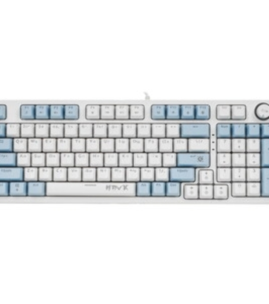 Клавиатура проводная Defender Hawk GK-418, USB, белый/голубой