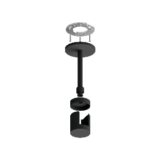 Крепеж накладной A9222 BK черный D20*100mm