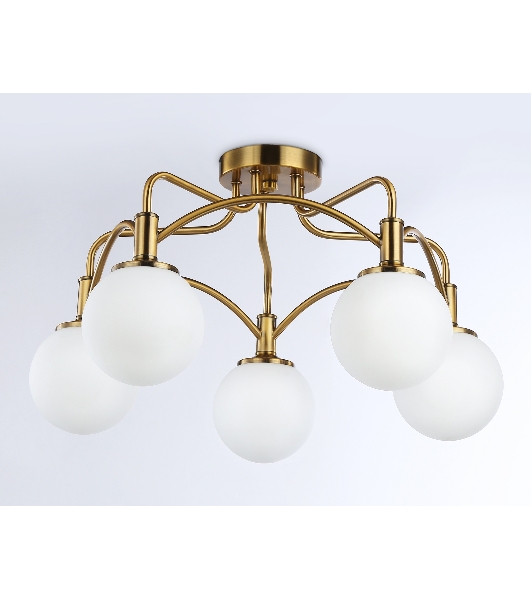 Светильник Ambrella light TR3212/5 GD/FR золото/белый матовый  E27*5 max 40W D560*302