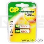 Аккумулятор GP Rechargeable NiMH 75AAAHC 750mAh, 2 шт AAA, 750мАч (2 шт. в клемшеле), фото2
