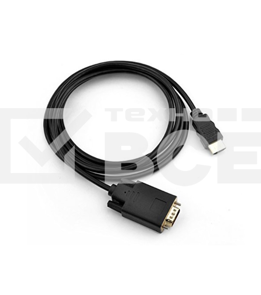 Кабель-адаптер ORIENT C702, HDMI M --> VGA 15M, длина 1.8 метра, черный