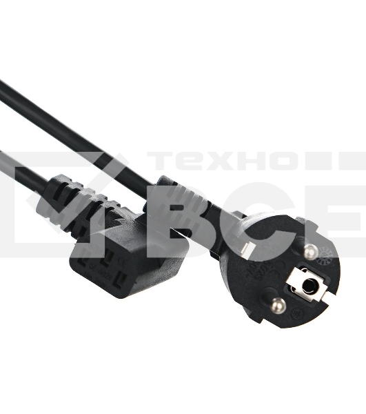 Кабель компьютер - розетка  угловой  220V <3м> (Европейский стандарт)  Telecom <TP021DA-3.0-BK>