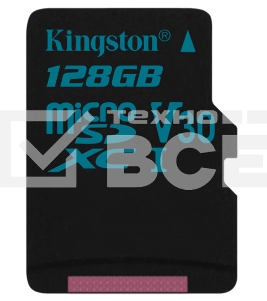 Флеш карта microSDHC 128GB microSDXC Kingston <SDCS2/128GB> Class10 UHS-I Canvas Select up to 100MB/s с адапт.