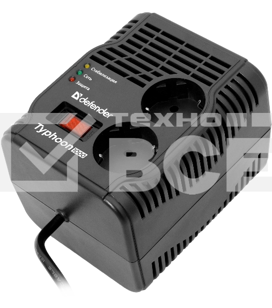 Стабилизатор, Defender AVR Typhoon 1000 максимальная мощность 320 Вт