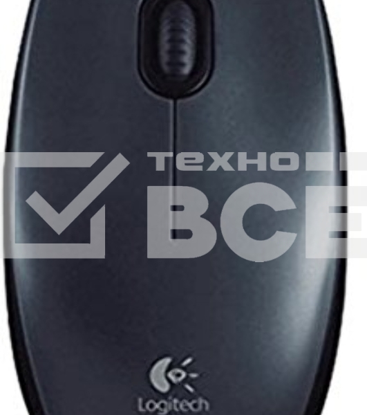 Мышь проводная Logitech M100/100R DARK/GREY (темно-серая/черная), 1000 dpi, USB, кнопки - 3