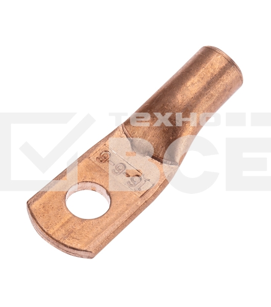 Наконечник медный ТМ 16-6-6 (16мм² - Ø6мм) (в упак. 100 шт.) Rexant
